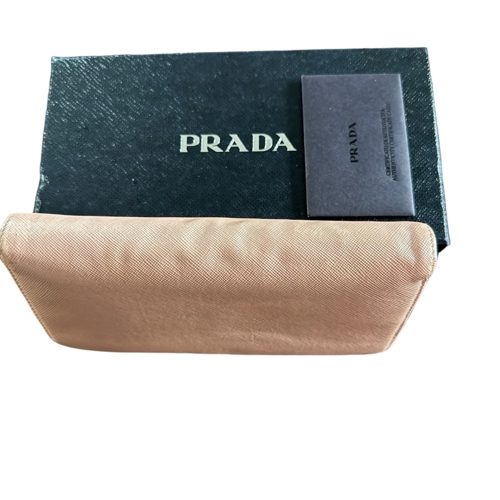 PRADA saffiano Fiocco wallet zip, zippy saffiano Leather Ribbon Pink Orchidea - Picture 5 of 5